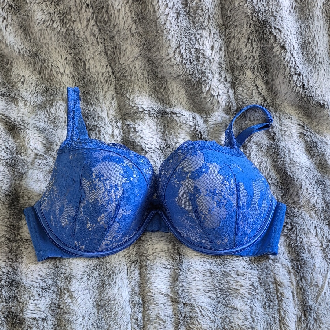 Cacique Elegant Blue Lace Bra 591